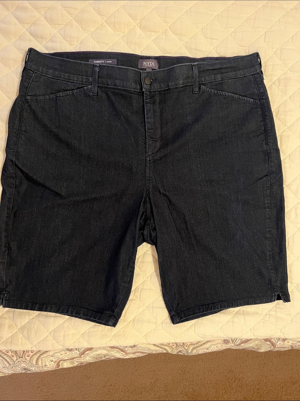 NYDJ Dark Indigo Bermuda Jean Shorts - Classic Straight Cut 22W 22